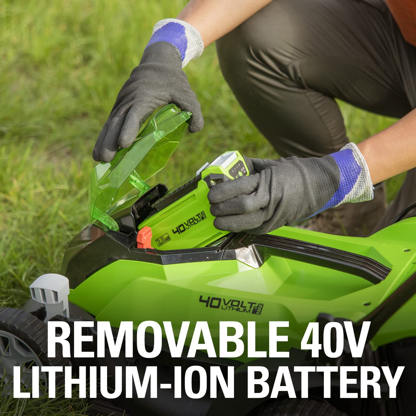 Greenworks 40V 21" Self-Propelled Cordless Lawn Mower – Brushless Motor, 5.0Ah Battery & Charger(75+ Tool Compatible)