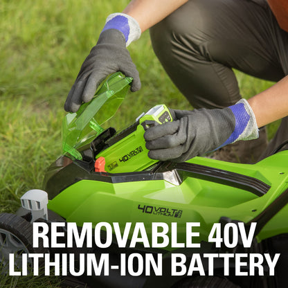Greenworks 40V 21" Self-Propelled Cordless Lawn Mower – Brushless Motor, 5.0Ah Battery & Charger(75+ Tool Compatible)