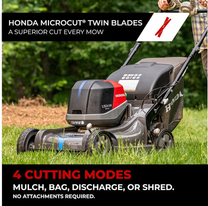 Honda HRX-BV 21-Inch Walk Behind Battery Powered Lawn Mower, Variable Speed Self Propelled Lawn Mower with 2.2 Bushel Capacity, Easy-Off Grass Bag, Clean Cuts in Thick and Tall Grass (HRX217YXBVKA4)