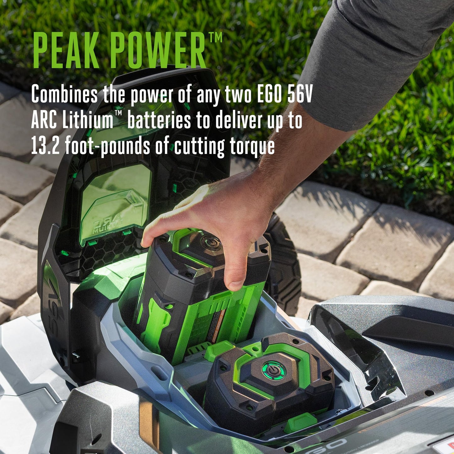 EGO POWER+ Electric Lawn Mower, Self-Propelled Cordless with Select Cut and Touch Drive, Includes (2) 56V 6.0Ah Batteries and Rapid Charger - LM2134SP-2
