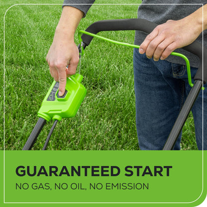 Greenworks 40V 16" Brushless Cordless (Push) Lawn Mower + Blower (350 CFM), 4.0Ah Battery and Charger Included (75+ Compatible Tools)