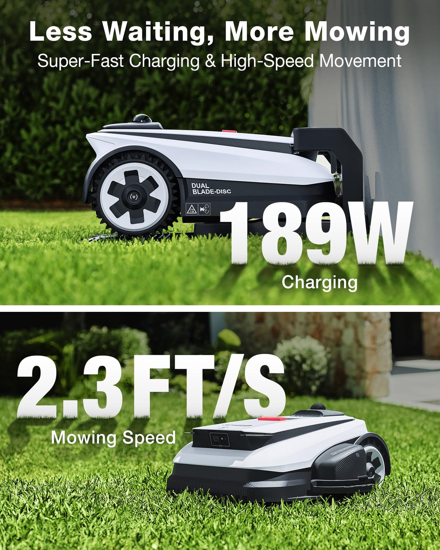 ECOVACS Goat A2000 LiDAR PRO Robotic Lawn Mower for Up to 1/2 Acre, Wire-Free with Dual-LiDAR Auto Mapping, Built-in TruEdge Edge Trimmer, AIVI 3D Obstacle Avoidance, Smart App Control