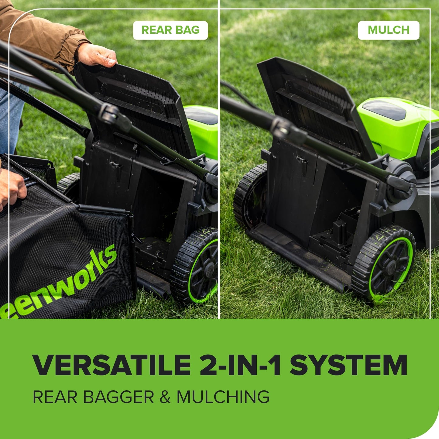 Greenworks 60V 21" Self-Propelled Cordless Lawn Mower, Brushless Motor, LED Lights, Includes 2X 4.0Ah Batteries & Rapid Dual-Port Charger(75+ Tool Compatibility, 45Min Runtime)