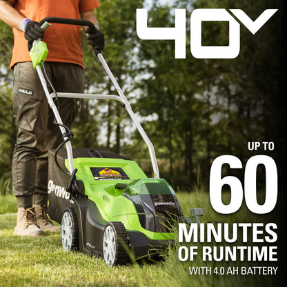 Greenworks 40V 21" Self-Propelled Cordless Lawn Mower – Brushless Motor, 5.0Ah Battery & Charger(75+ Tool Compatible)