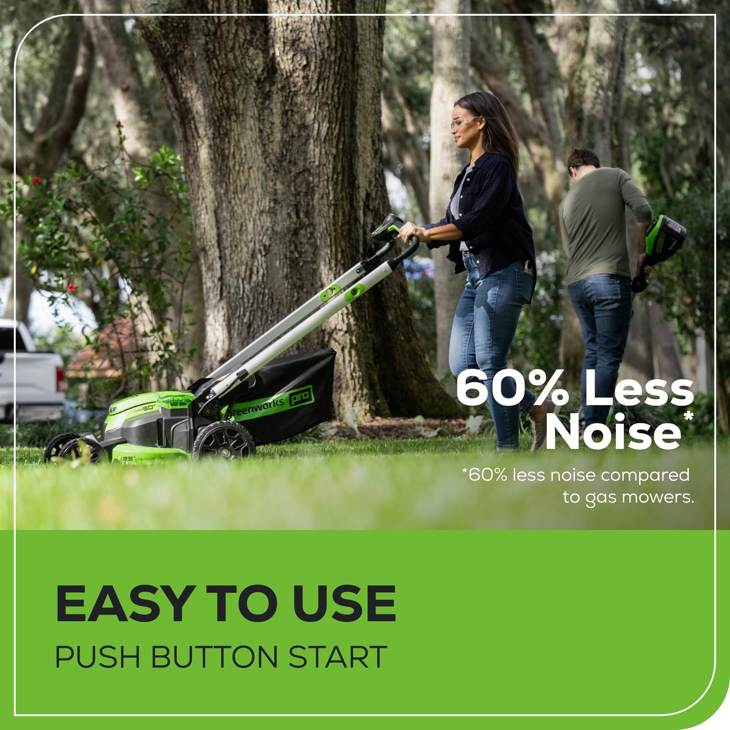 Greenworks 60V 21" Self-Propelled Cordless Lawn Mower, Brushless Motor, LED Lights, Includes 2X 4.0Ah Batteries & Rapid Dual-Port Charger(75+ Tool Compatibility, 45Min Runtime)