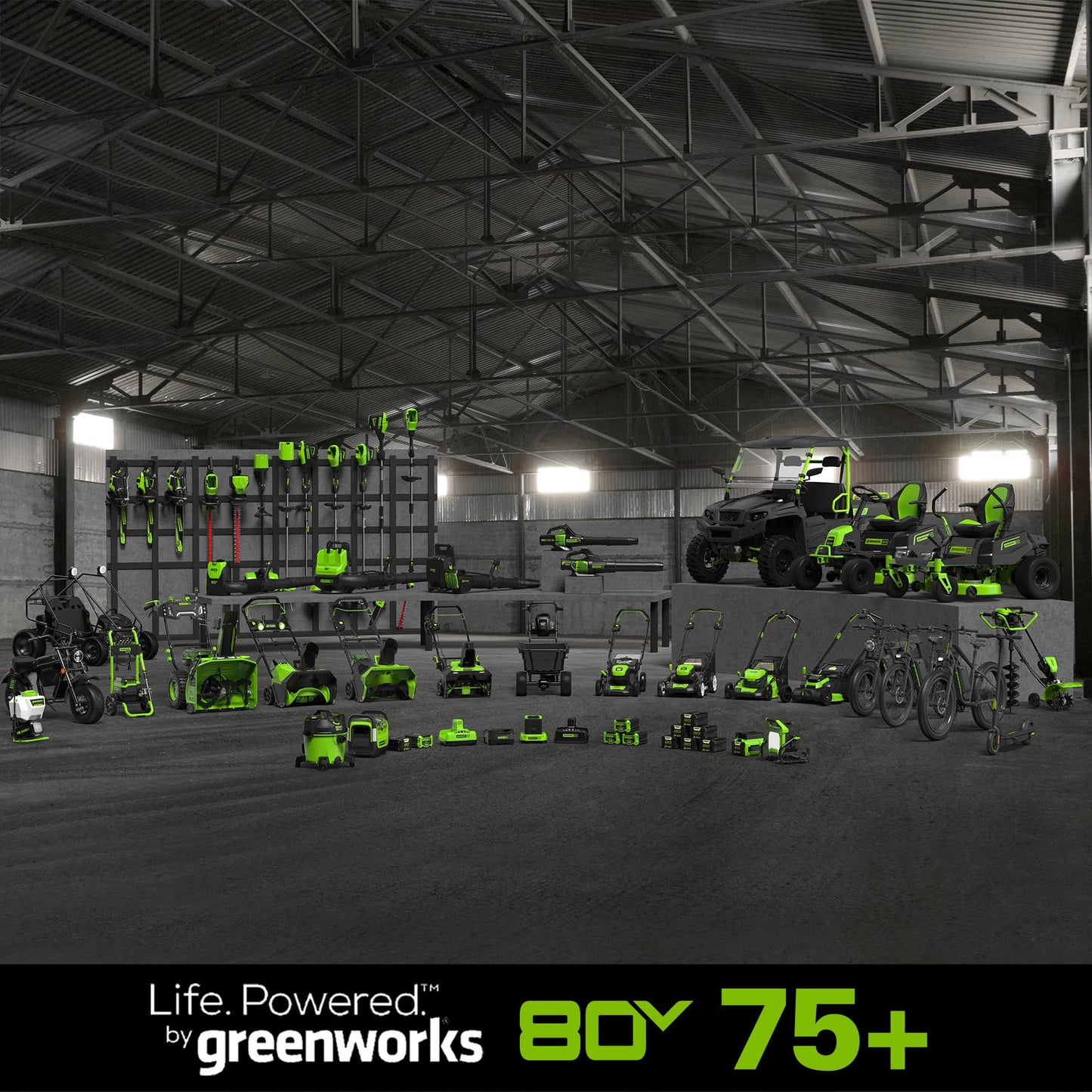 Greenworks 80V 42" CROSSOVERZ Zero Turn Lawn Mower, (4) 5.0Ah Batteries and (600W) Plug in Charger