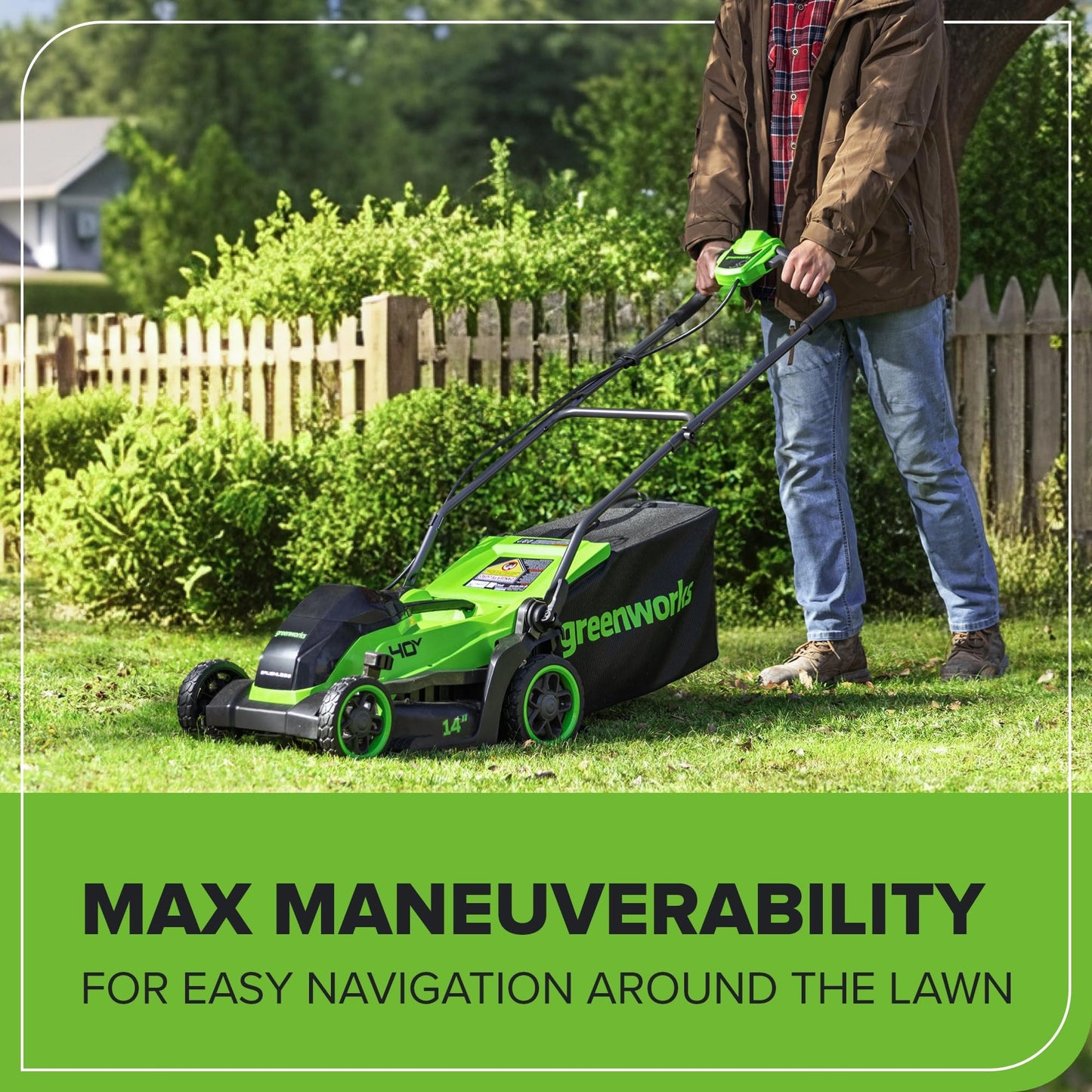 Greenworks 40V 21" Self-Propelled Cordless Lawn Mower – Brushless Motor, 5.0Ah Battery & Charger(75+ Tool Compatible)