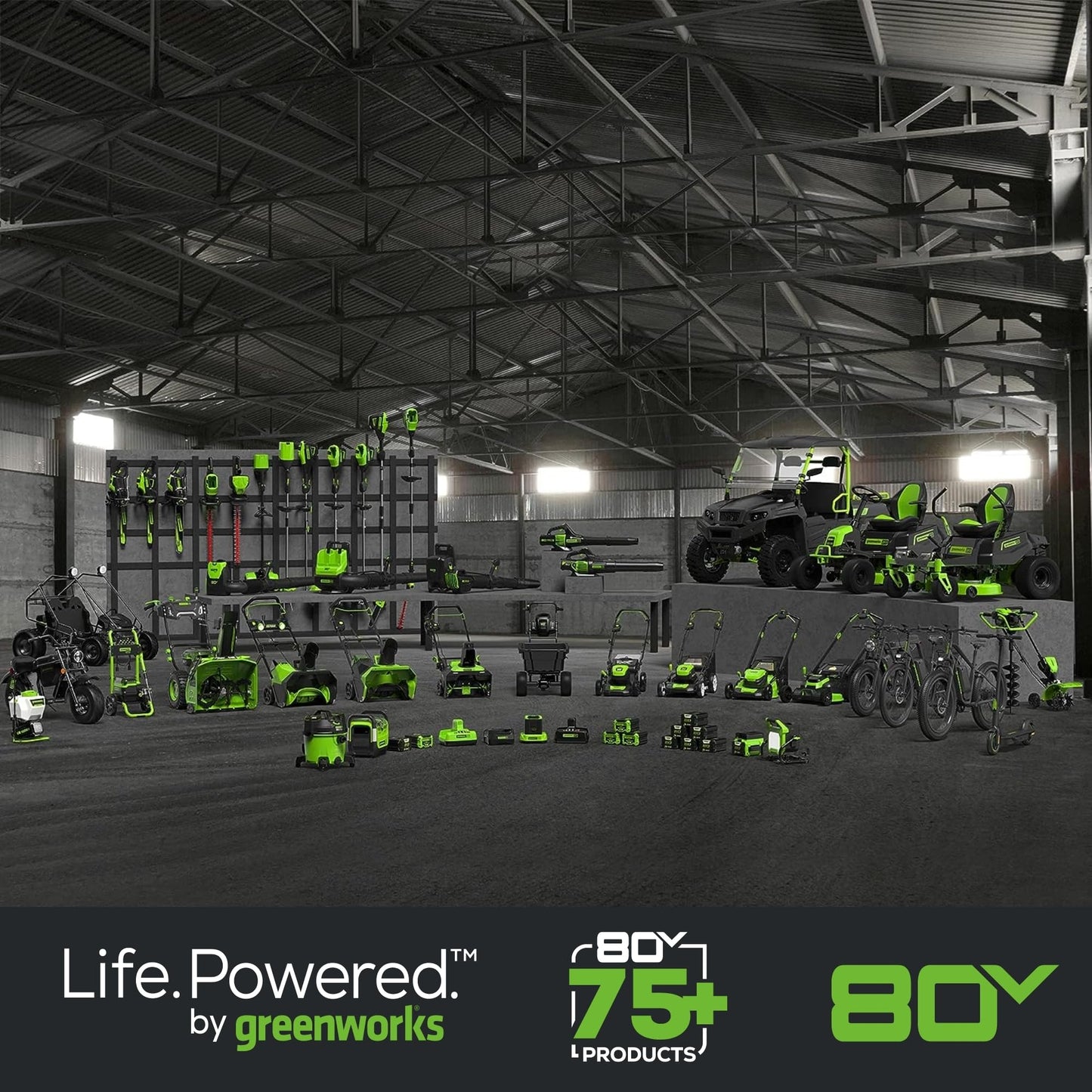 Greenworks 80V 21" Brushless Cordless (Push) Lawn Mower (75+ Compatible Tools), (2) 2.0Ah Batteries and 30 Minute Rapid Charger Included