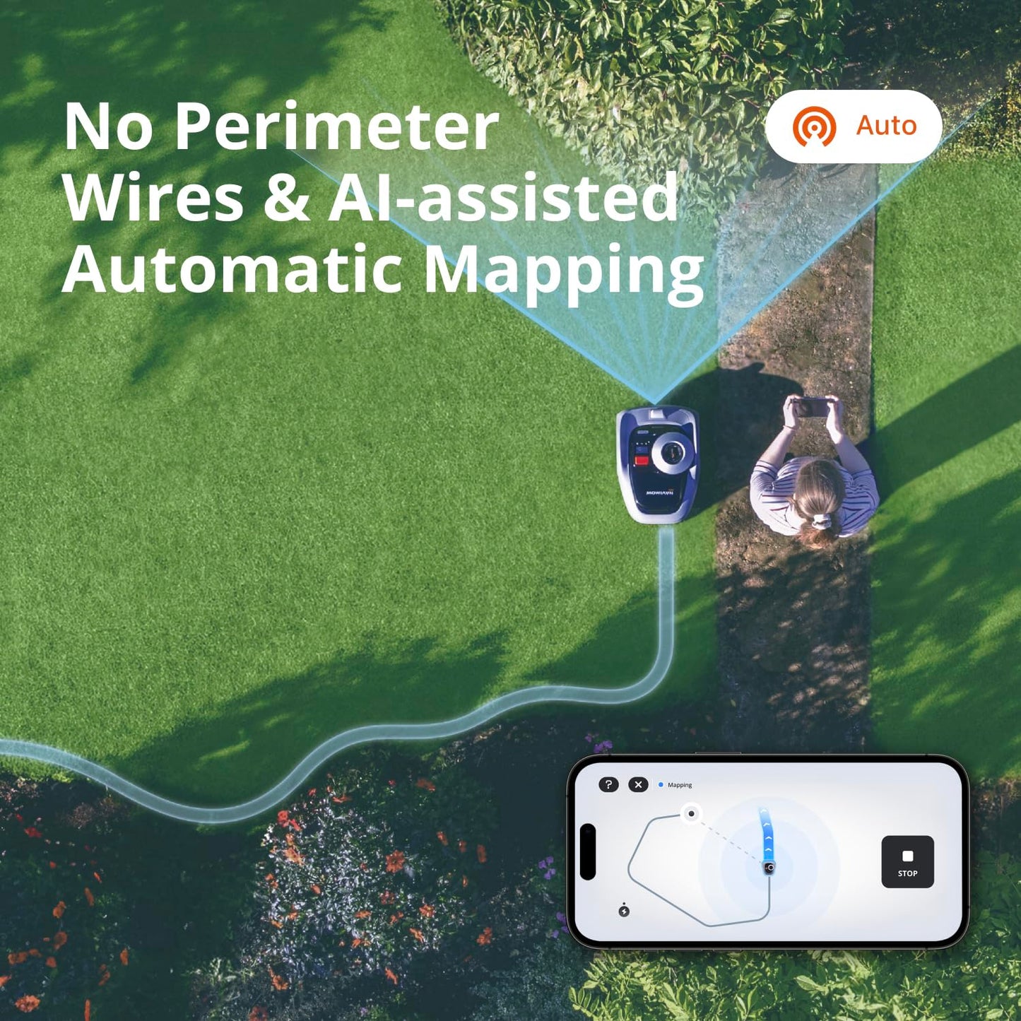 Segway Navimow i105E Robot Lawn Mower 500–600m², Wire-Free, RTK GPS + Vision, AI Mapping, Multi-Zone Control