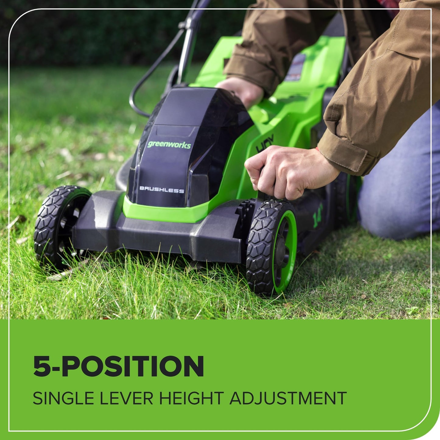 Greenworks 40V 21" Self-Propelled Cordless Lawn Mower – Brushless Motor, 5.0Ah Battery & Charger(75+ Tool Compatible)