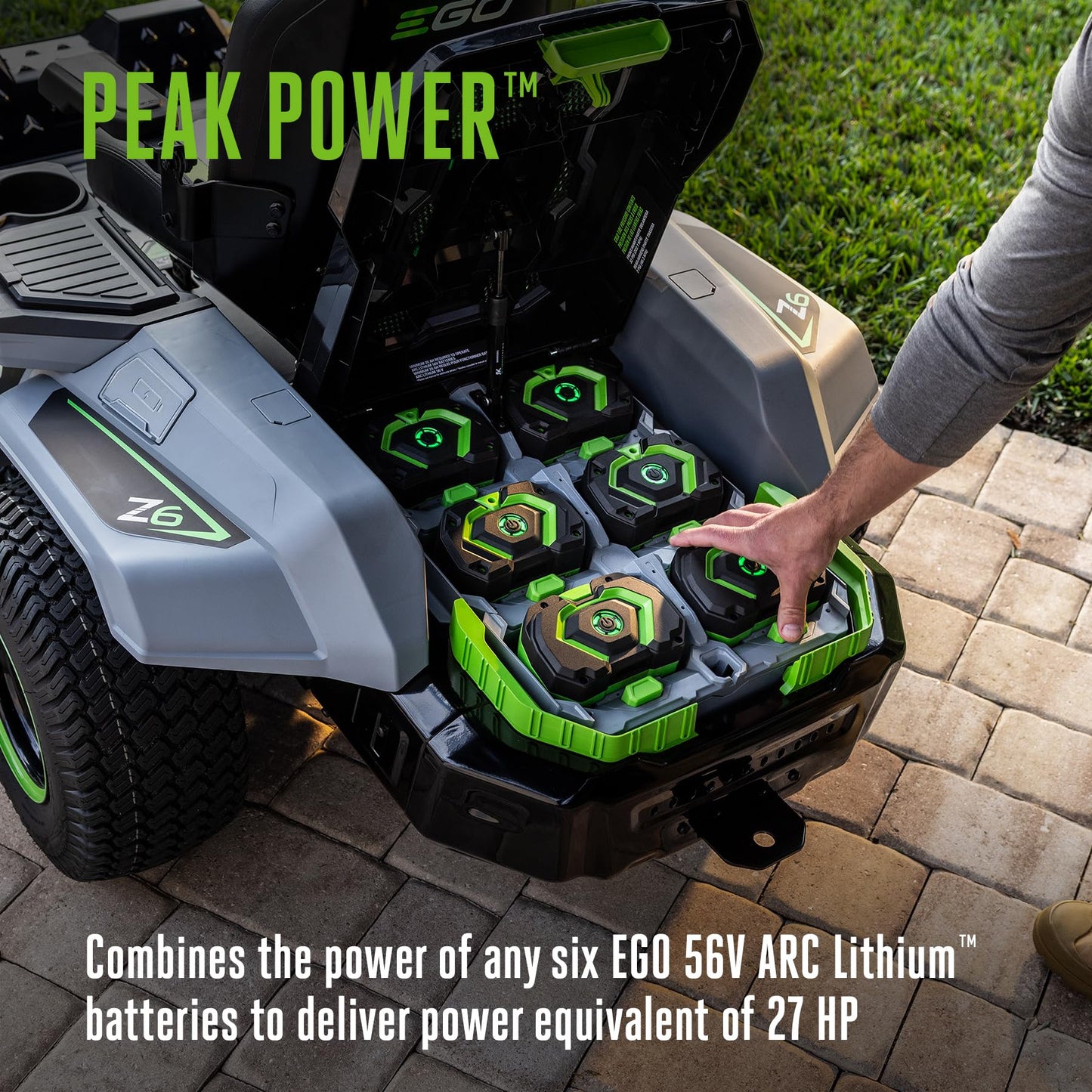EGO POWER+ Z6 Zero Turn Riding Lawn Mower, 42" Deck, Includes (6) 56V 6.0Ah Batteries and 880W Charger - ZT4214L