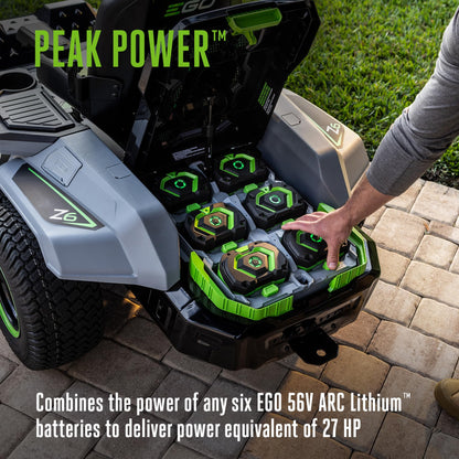 EGO POWER+ Z6 Zero Turn Riding Lawn Mower, 42" Deck, Includes (6) 56V 6.0Ah Batteries and 880W Charger - ZT4214L