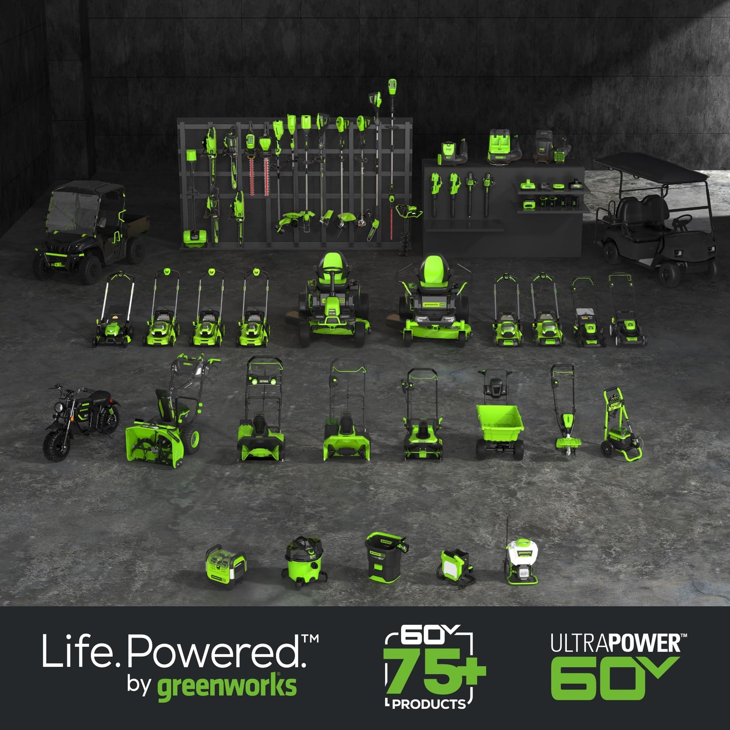 Greenworks 60V 21" Self-Propelled Cordless Lawn Mower, Brushless Motor, LED Lights, Includes 2X 4.0Ah Batteries & Rapid Dual-Port Charger(75+ Tool Compatibility, 45Min Runtime)