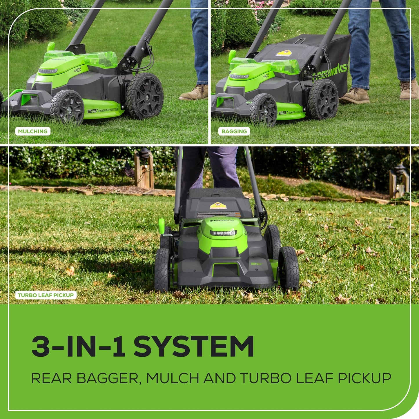 Greenworks 40V 21" Self-Propelled Cordless Lawn Mower – Brushless Motor, 5.0Ah Battery & Charger(75+ Tool Compatible)