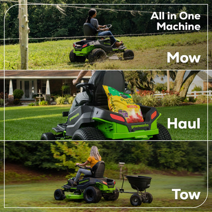 Greenworks 80V 42" CROSSOVERZ Zero Turn Lawn Mower, (4) 5.0Ah Batteries and (600W) Plug in Charger