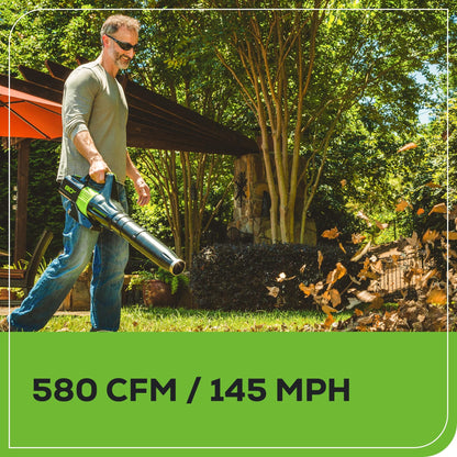 Greenworks 80V 25" Brushless Cordless (Self-Propelled) Dual Blade Lawn Mower (LED Headlight + Aluminum Handles), 4.0Ah Battery and Rapid Charger Included