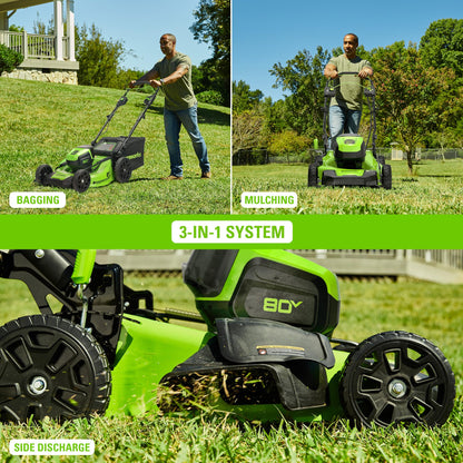 Greenworks 80V 42" CROSSOVERZ Zero Turn Lawn Mower, (4) 5.0Ah Batteries and (600W) Plug in Charger