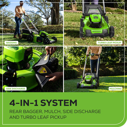 Greenworks 80V 21" Brushless Cordless (Self-Propelled) Lawn Mower (75+ Compatible Tools), 4.0Ah Battery and 60 Minute Rapid Charger Included