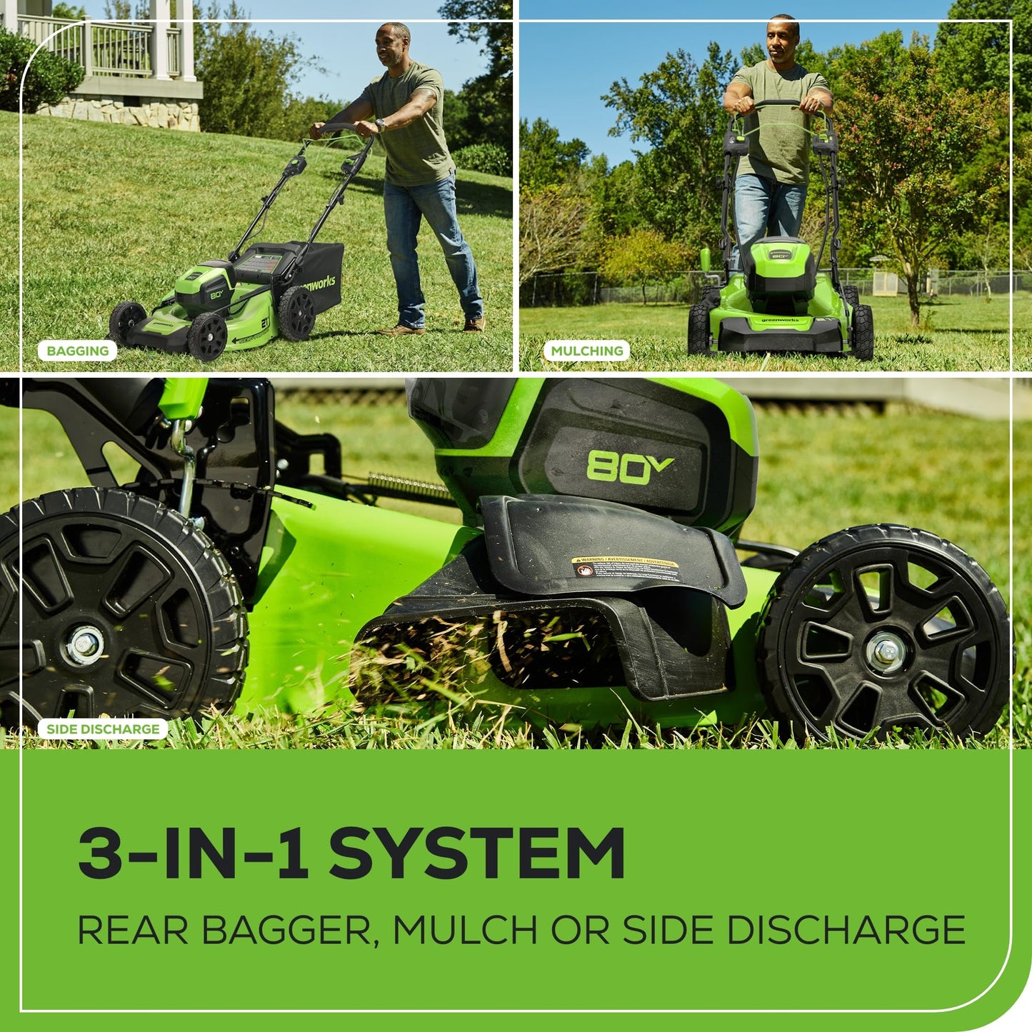 Greenworks 80V 25" Brushless Cordless (Self-Propelled) Dual Blade Lawn Mower (LED Headlight + Aluminum Handles), 4.0Ah Battery and Rapid Charger Included