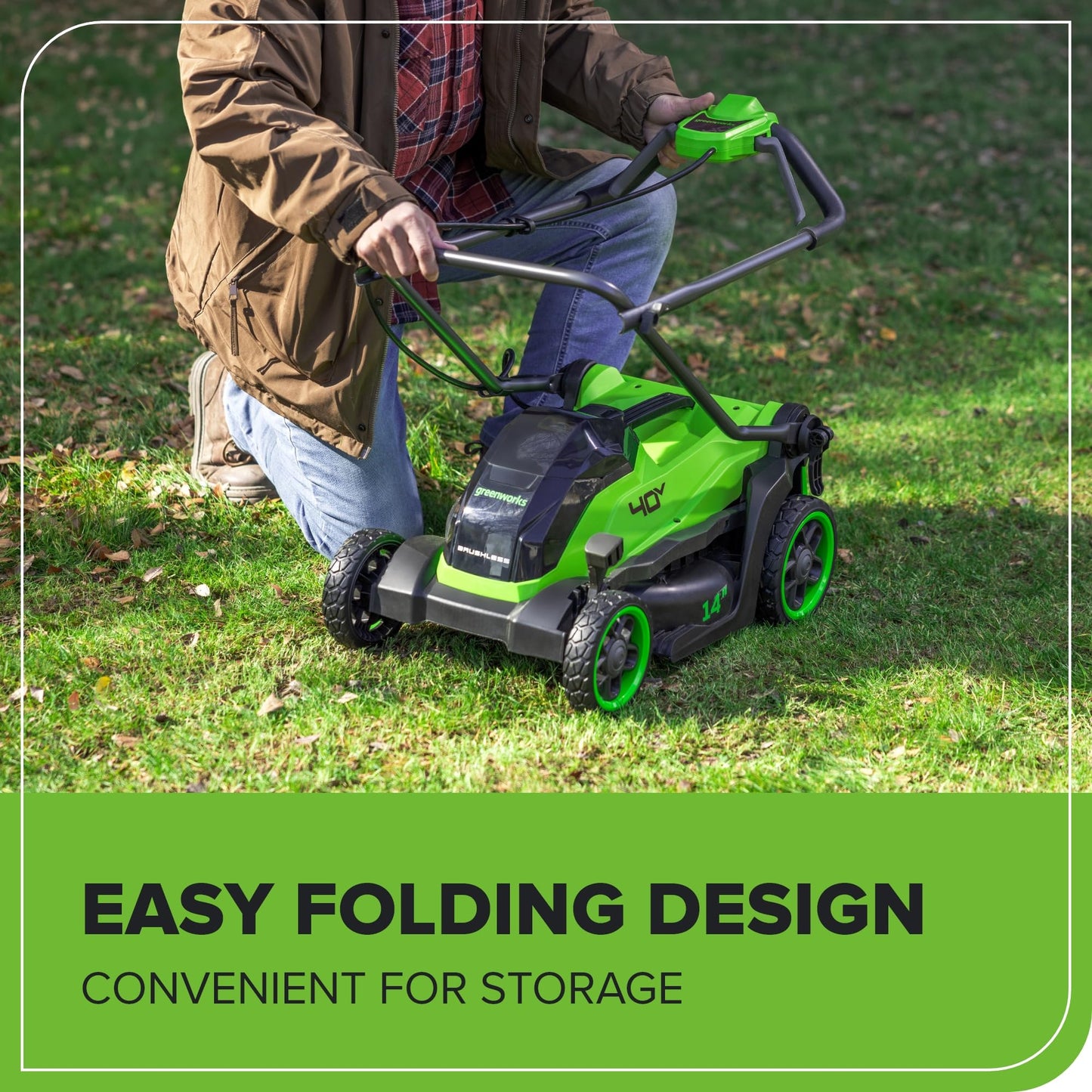 Greenworks 40V 21" Self-Propelled Cordless Lawn Mower – Brushless Motor, 5.0Ah Battery & Charger(75+ Tool Compatible)