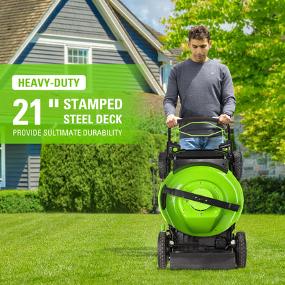 Greenworks 80V 42" CROSSOVERZ Zero Turn Lawn Mower, (4) 5.0Ah Batteries and (600W) Plug in Charger