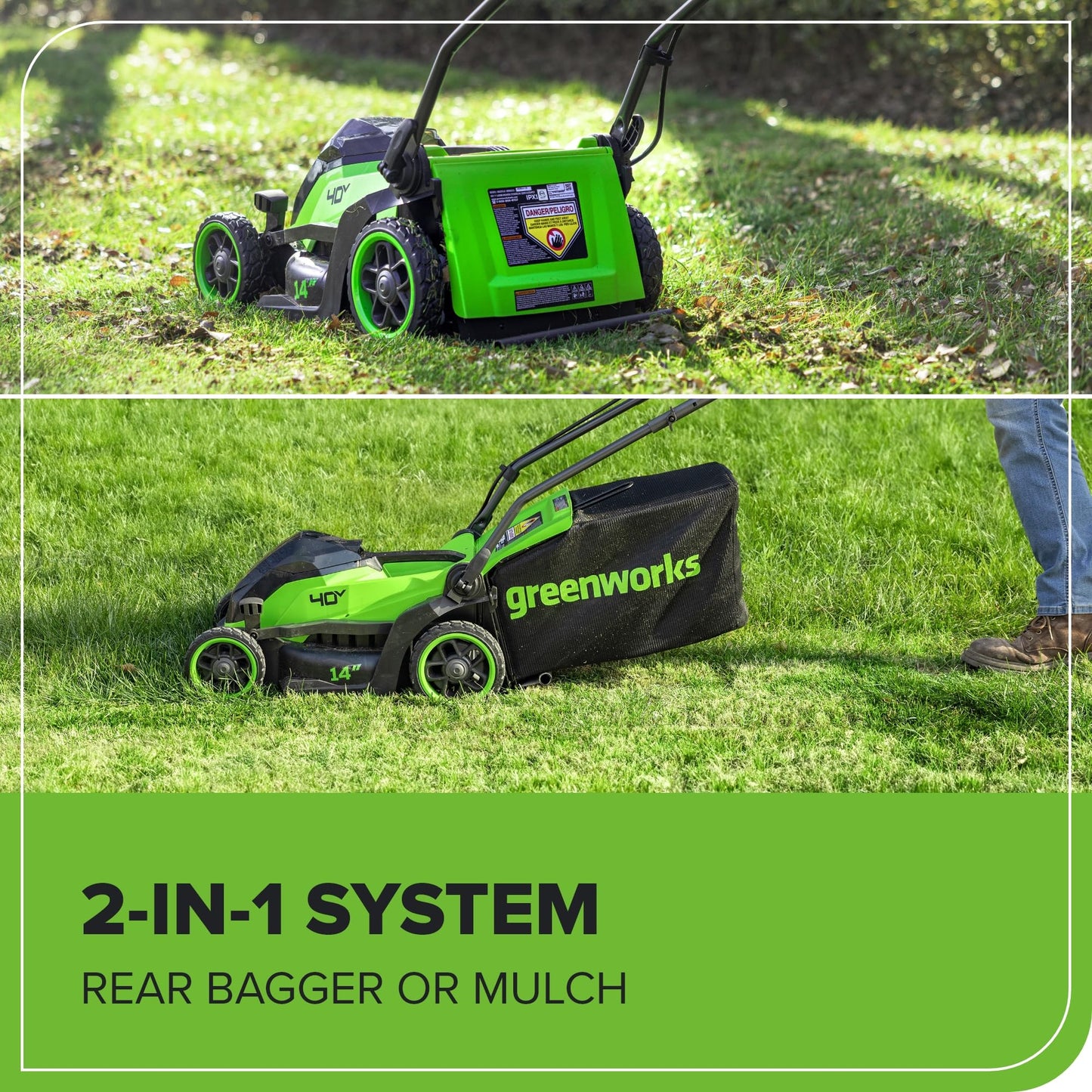 Greenworks 40V 21" Self-Propelled Cordless Lawn Mower – Brushless Motor, 5.0Ah Battery & Charger(75+ Tool Compatible)