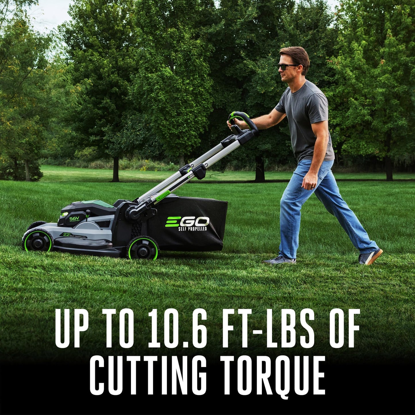 EGO POWER+ Electric Lawn Mower, Self-Propelled Cordless with Select Cut and Touch Drive, Includes (2) 56V 6.0Ah Batteries and Rapid Charger - LM2134SP-2