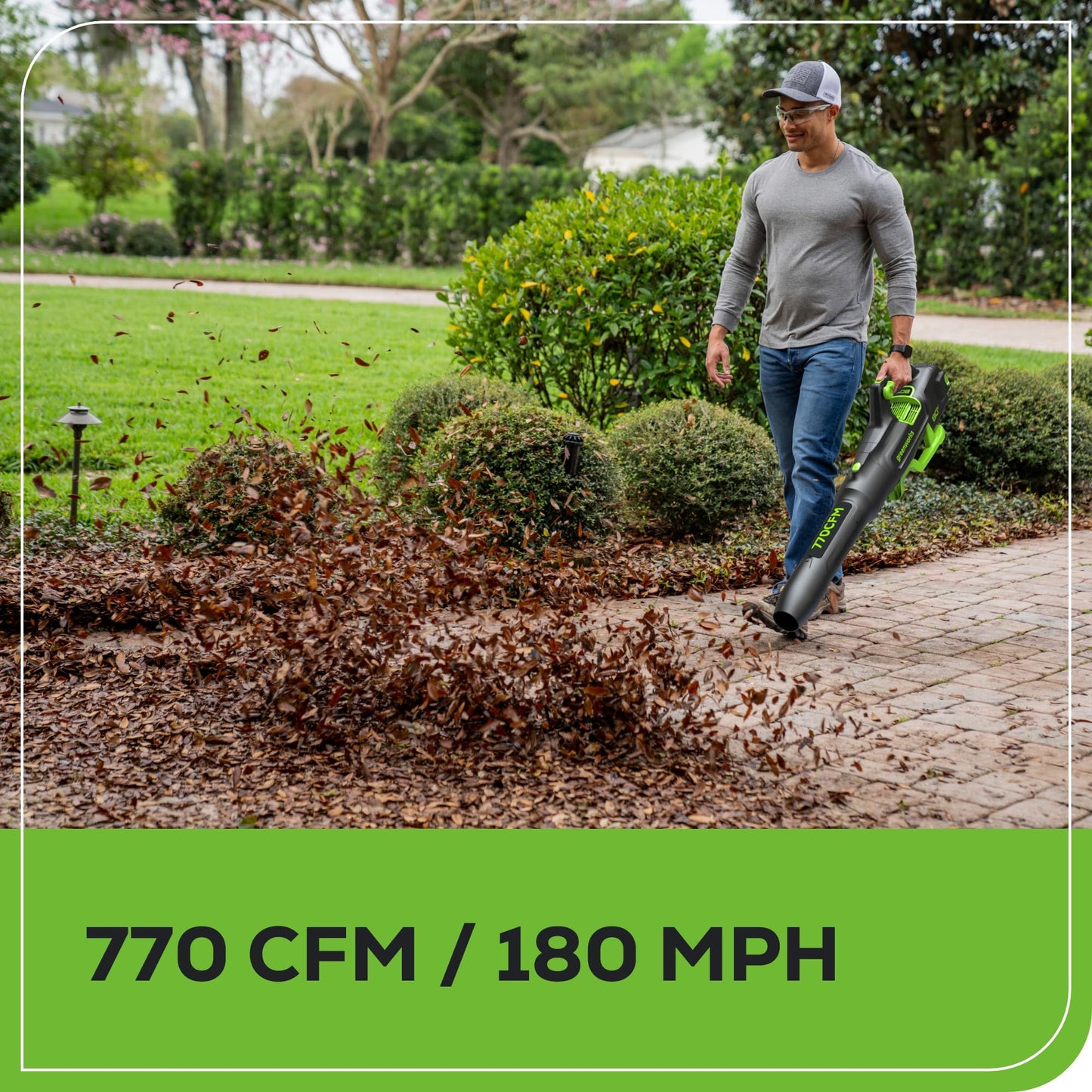 Greenworks 80V 21" Brushless Cordless (Self-Propelled) Lawn Mower (75+ Compatible Tools), 4.0Ah Battery and 60 Minute Rapid Charger Included