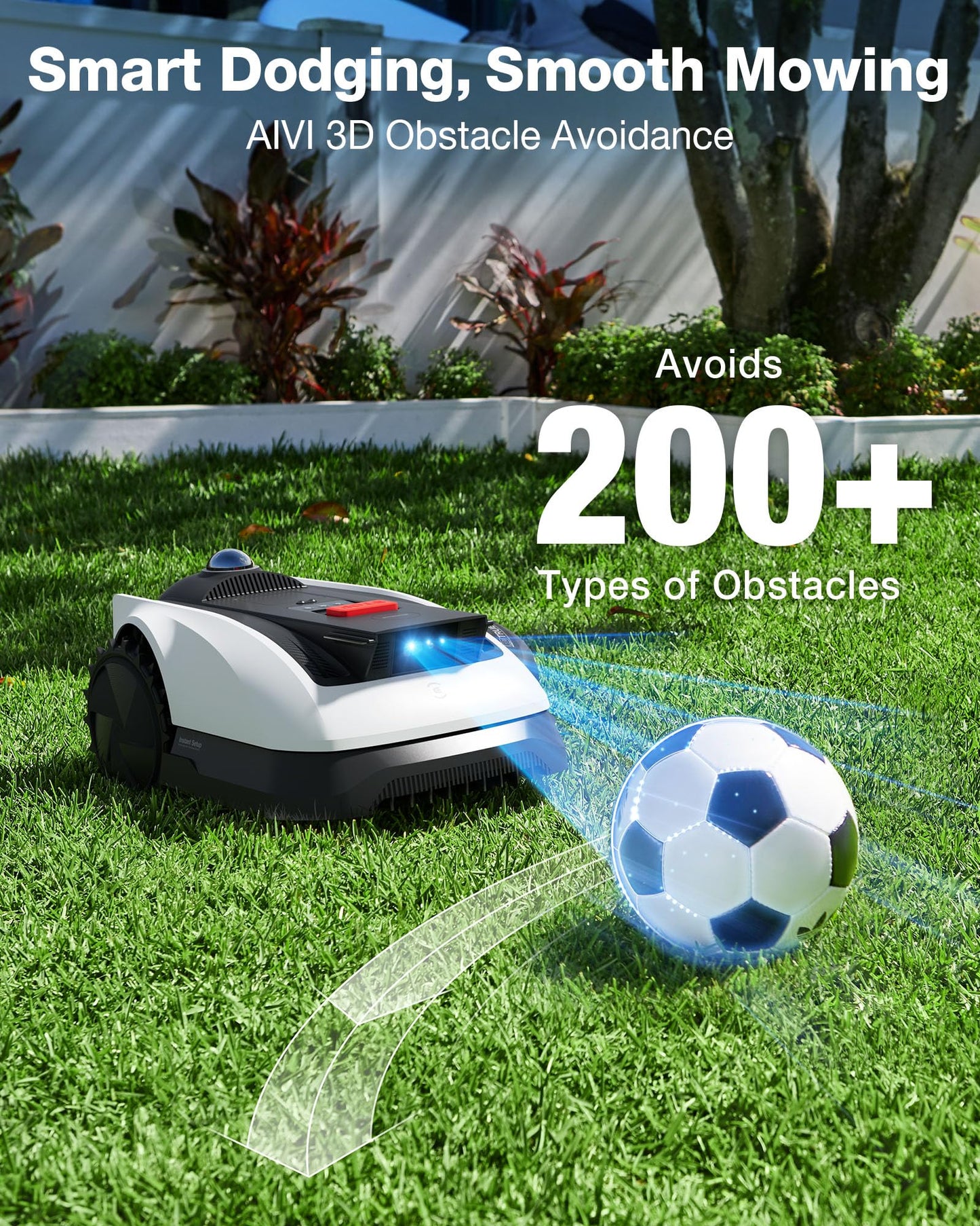 ECOVACS Goat A2000 LiDAR PRO Robotic Lawn Mower for Up to 1/2 Acre, Wire-Free with Dual-LiDAR Auto Mapping, Built-in TruEdge Edge Trimmer, AIVI 3D Obstacle Avoidance, Smart App Control