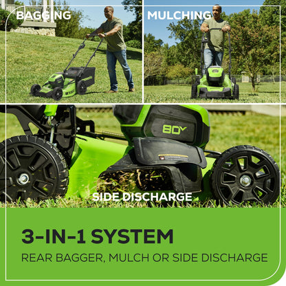 Greenworks 80V 21" Brushless Cordless (Self-Propelled) Lawn Mower (75+ Compatible Tools), 4.0Ah Battery and 60 Minute Rapid Charger Included