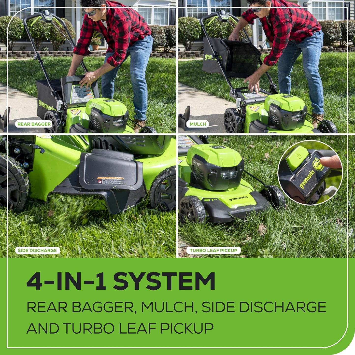 Greenworks 48V (24V x 2) 21" Brushless Cordless (Self-Propelled) Lawn Mower (LED Headlight), (2) 5.0Ah Batteries and Dual Port Rapid Charger Included (200+ Compatible Tools)