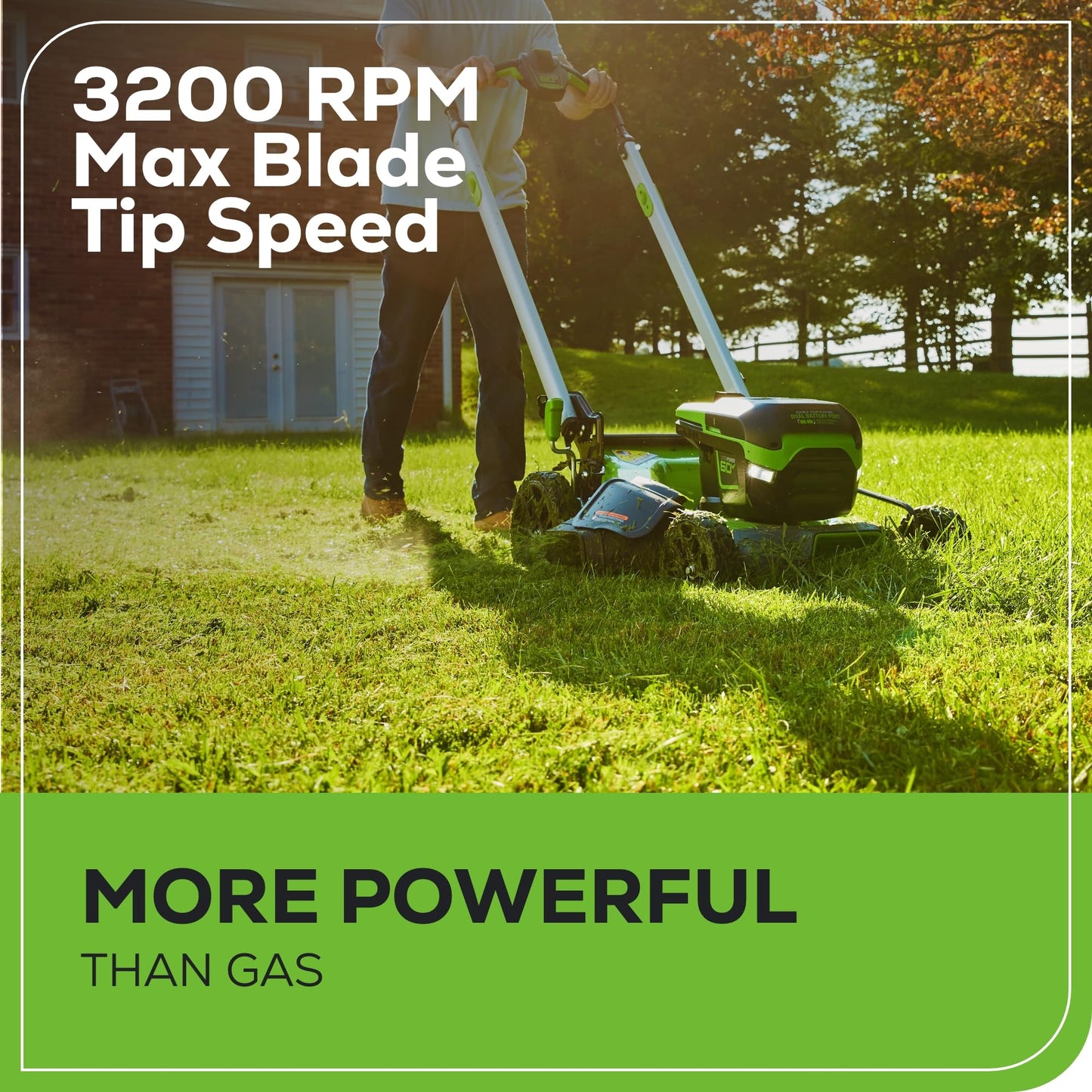 Greenworks 60V 21" Self-Propelled Cordless Lawn Mower, Brushless Motor, LED Lights, Includes 2X 4.0Ah Batteries & Rapid Dual-Port Charger(75+ Tool Compatibility, 45Min Runtime)